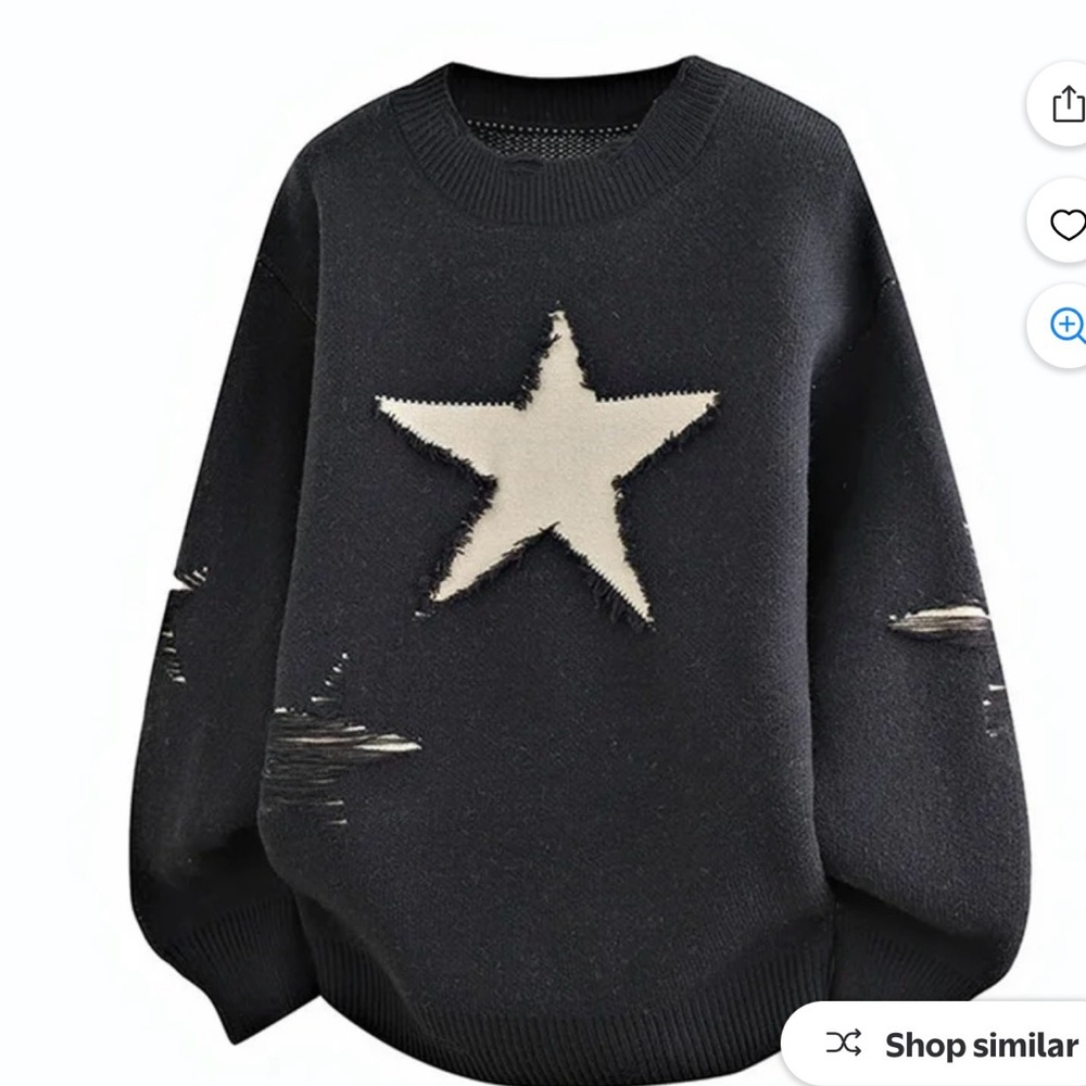 ⭐️Ripped Star Crewneck Sweater⭐️